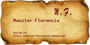 Maszler Florencia névjegykártya